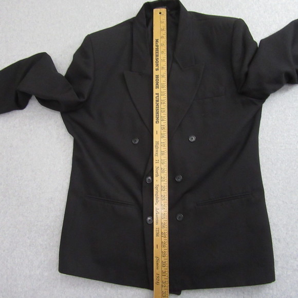 City Streets Mens Double Breasted Sport Coat 42 Black Formal Blazer - Picture 8 of 12